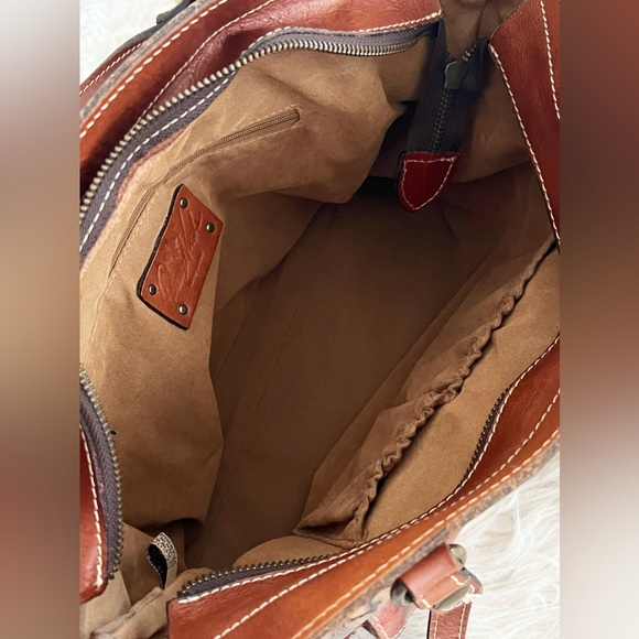 Patricia Nash Bolsena Tote English Mums Multi Brown Earthy Floral Leather Bag - Picture 12 of 16